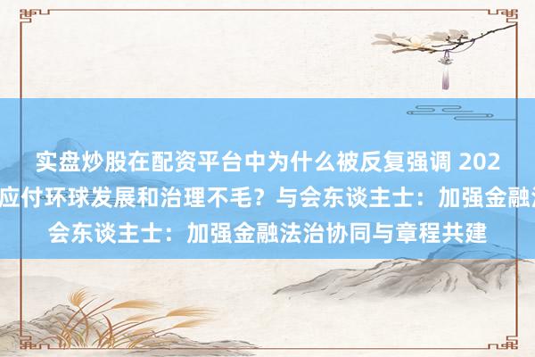 实盘炒股在配资平台中为什么被反复强调 2026陆家嘴论坛丨怎样应付环球发展和治理不毛?与会东谈主士:加强金融法治协同与章程共建